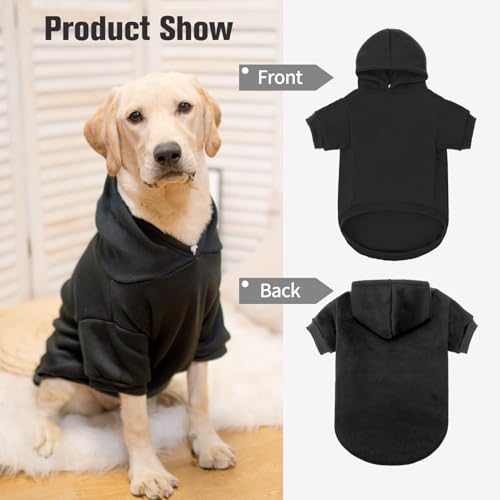 Dog Hoodie for Small Dogs (#2 Black(Plain) / X-Small (All Breed Sizes))