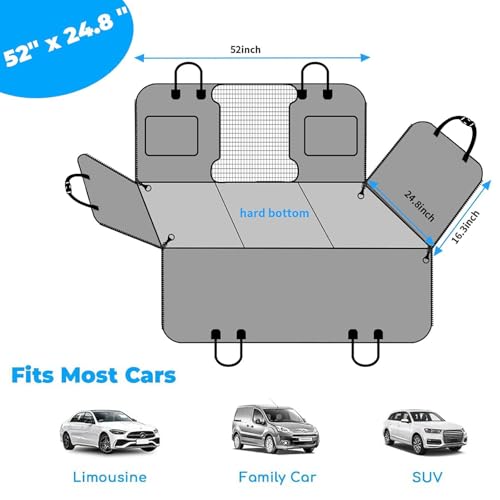 Back Seat Extender for Dogs (All Black / M - Cars / Full Size SUVs)