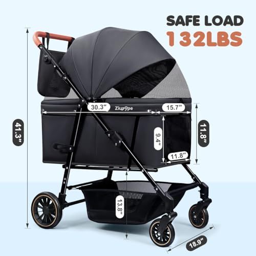 Dog Stroller for Large & Medium Dogs (Black)