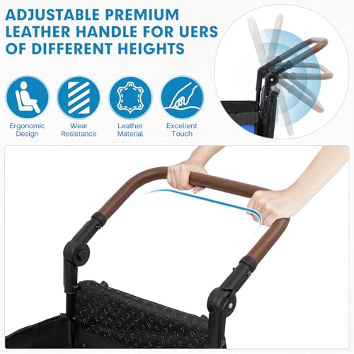 Foldable Dog Wagon for Medium & Large Dogs (Blue)
