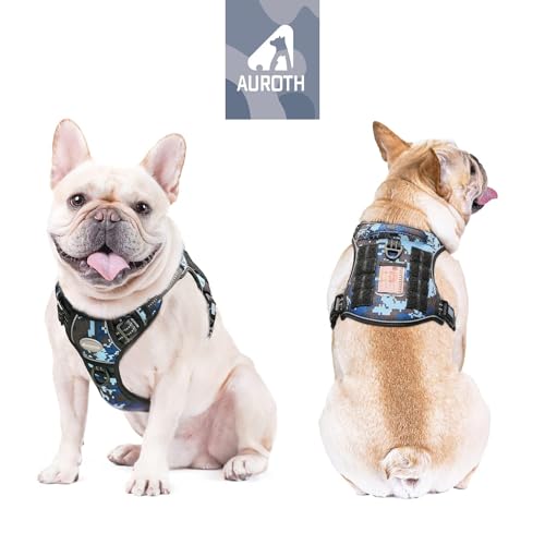 Dog Harness for Small Medium Dogs (Blue Camo / S(Neck:14-21",Chest:20-31"),18-35 lbs)
