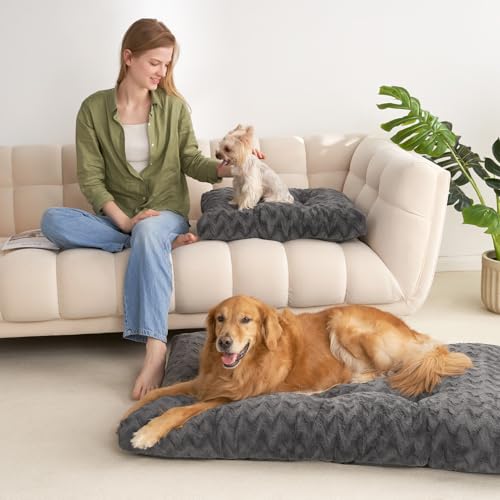 Washable XL Dog Beds Large Sized Dog (Charcoal / 44" x 32" x 4")