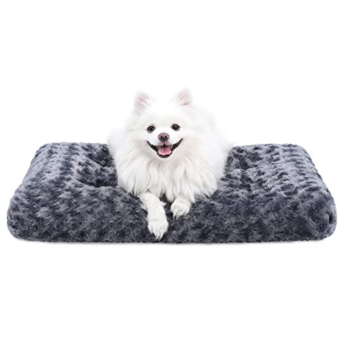 Washable Dog Bed Medium Size Dog Crate Bed Pet Mat 29"x21" Dark Gray (Dark Grey / 29.0"L x 21.0"W x 3.0"Th)