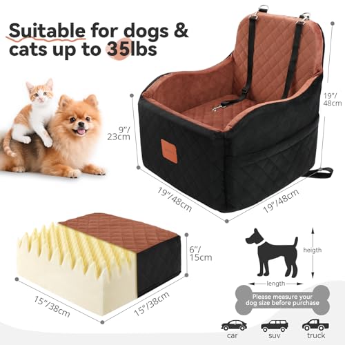 Dog Car Seats for Small (Black/Brown / Medium)