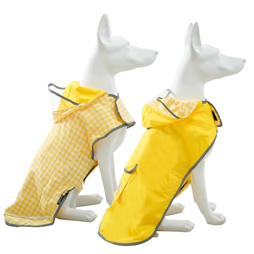 Dog Raincoat Reversible (Yellow / Large(22-37lb))