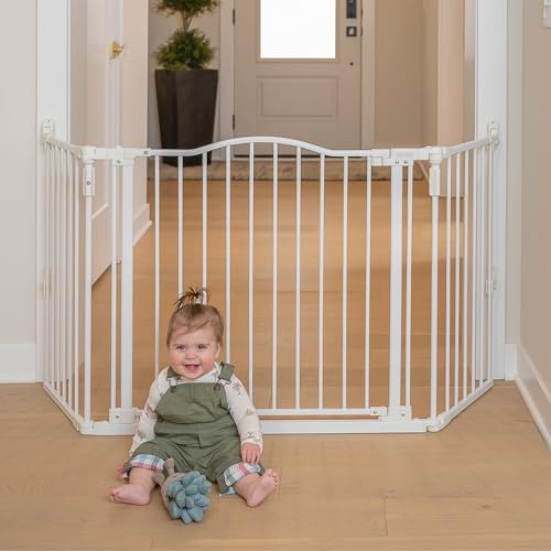 Deluxe Décor Universal Fit Safety Gate (White / 72" Wide)