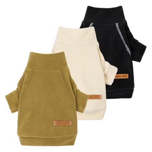 3 Pack Classic Fleece Dog Sweater (X-Large / Black-Olive-Cream)