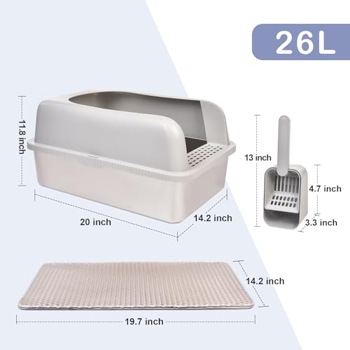 Stainless Steel Cat Litter Box with Lid (M)