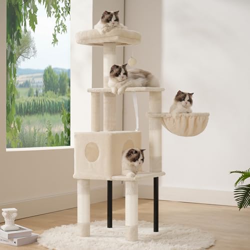 Cat Tree with Toy (49.2 inch / Beige)