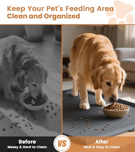 Dog Food Mat 36"x24" (Grey)