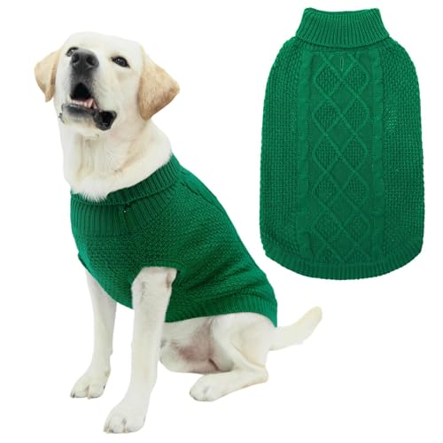 Turtleneck Dog Sweater (Large / Green)