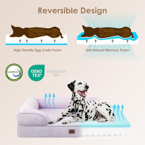 Orthopedic XXL Dog Bed (Lilac / 48.0"l X 35.0"w X 8.0"th)