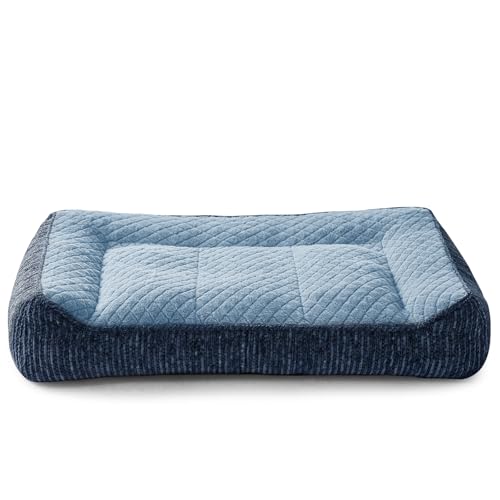 Orthopedic Dog Bed Medium Sized Dogs (L(35"L x 25"W x 8"Th) / Blue)