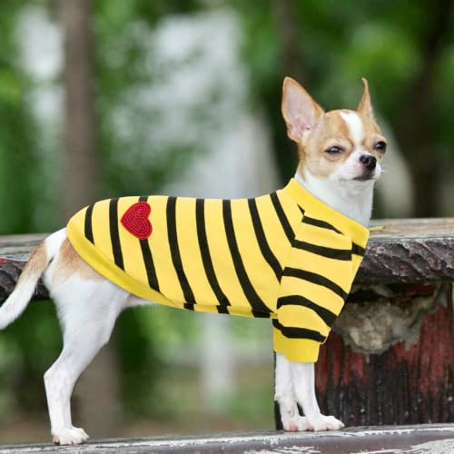 Dog Striped Shirts for Large Dogs (Yellow / X-Large)