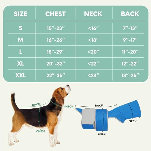 Dog Anxiety Vest for Calming Stress Relief (Blue / L)