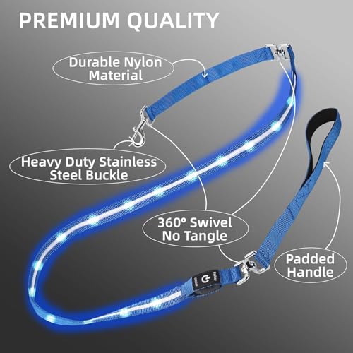 Light up Dog Leash for Night Walking (6 FT / Red)