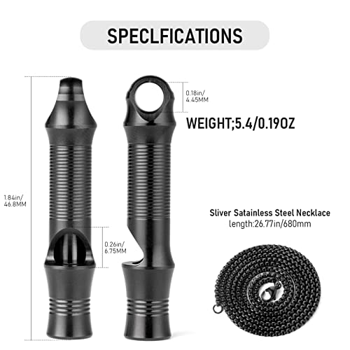 Titanium Emergency Whistle (Black -1pc)