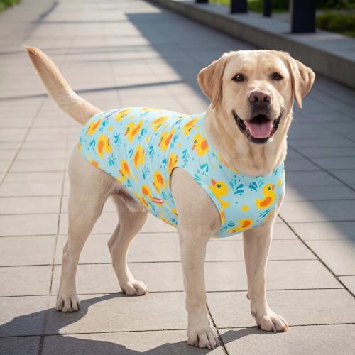 2Pack Dog Shirt for Large Dogs Soft Breathable T (XXX-Large (55-75lbs) / 4# Duck+Blue)