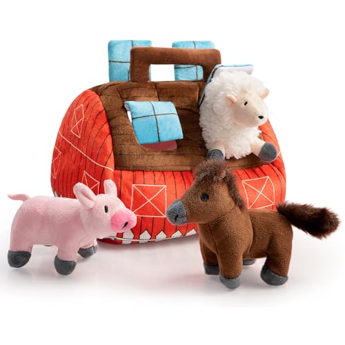 Squeaky Hide and Seek Dog Toys for Small and Medium Dogs (Farm)