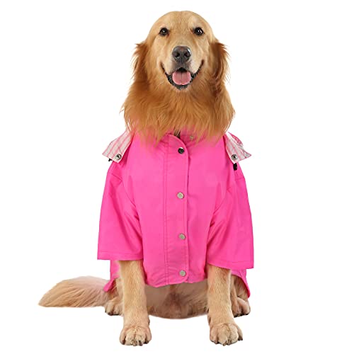 Premium 2 Layer Zip Dog Raincoat Poncho w (XXX-Large / Pink)