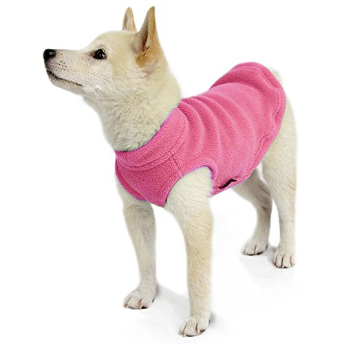 Stretch Fleece Vest Dog Sweater (Medium Length (11.5") / Pink)
