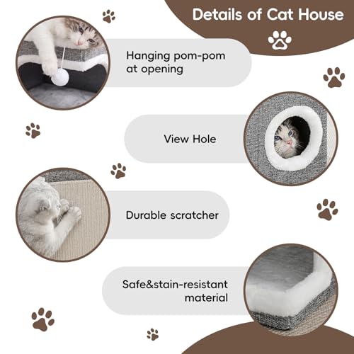 Extra Wide Cat Houses for Indoor Cats (SingleA / Extra Large)