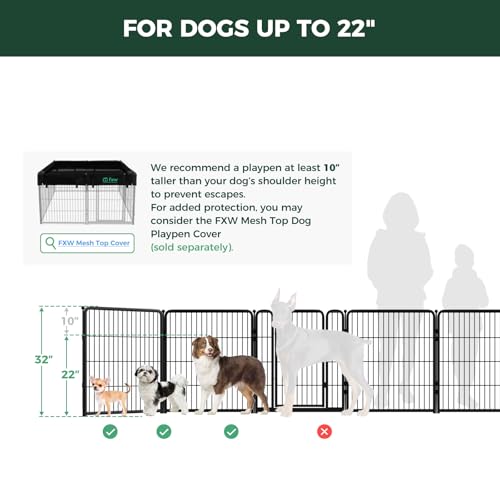 Homeplus Indoor Dog Playpen with Divider Connectors (Black / 45"H)