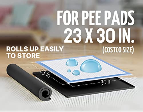 Dog Pee Pad Holder Tray Fits for 30” x 23” Pee Pads (30 x 23 Inches / Black)