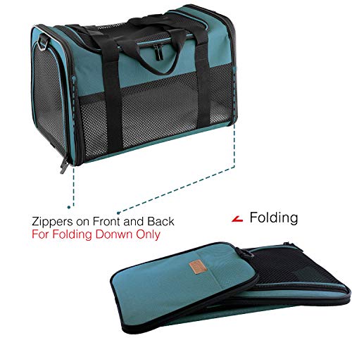 Cat Carrier Portable Foldable Dog Pet Carrier (19.7"L x 12"W x 12"H / Blue)