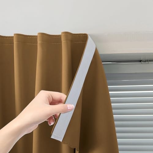 Self Adhesive Curtains (47"W x 79"L (Pack of 1) / Brown)