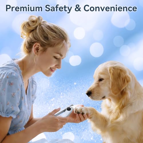 2-in-1 Quiet Electric Pet Nail Clipper & Grinder with Light for Dogs Cats (Blue) Dual LED Lights,3-Speed Grinder,Nail Clipping Splash Guard,Type-C Rechargeable,Quiet Design for Anxious Dogs & Cats (Blue)