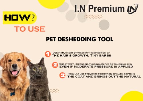 Cat Brush for Shedding & Cat grooming tool for Indoor Pet Grooming Tool Cats Deshedder undercoat brush Works for Short & Long Haired Pets Hair removal comb 2.5 inch (2.5 Inch)