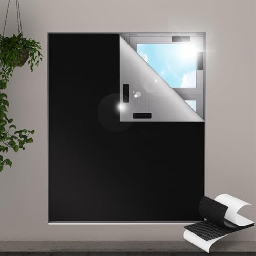 100% Blackout Curtains for Bedroom (Black / 57"W x 39"H)