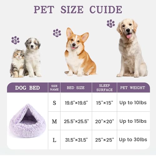 Calming Donut Dog Bed (Gradient Purple / Large 31.5''x31.5''x9'')