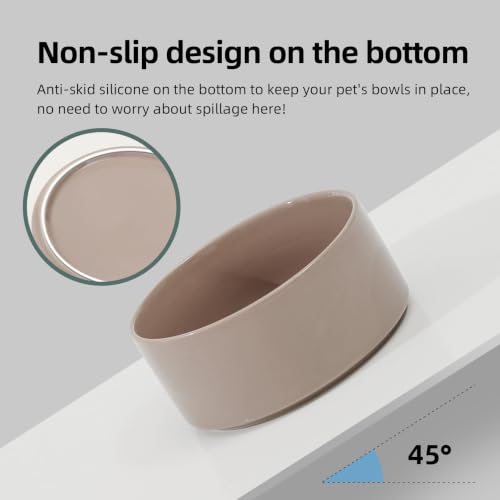 Ceramic Dog Bowls Elevated (Brown Coffee)