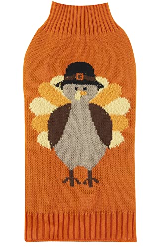 Thanksgiving Dog Outfit Turkey Puppy Cat Costume Sweater Fall Clothes (X-Small / Thanksgiving Turkey)
