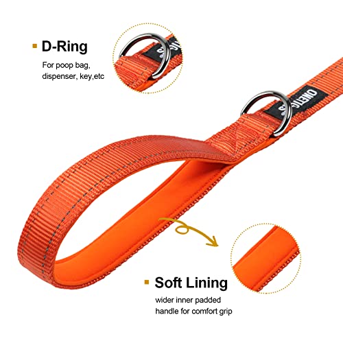 No Pull Dog Leash with Handle for Medium Large Dogs (Orange / 6FT)