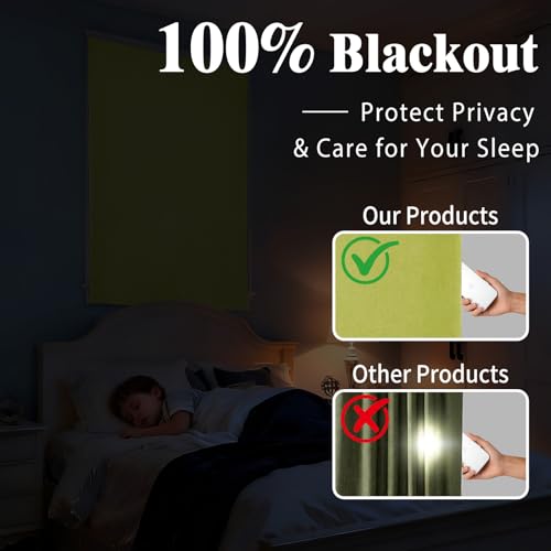 100% Blackout French Door Curtains (24"W x 40"L (Pack of 1) / Fruit Green)