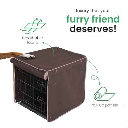 Dark Brown Dog Crate Cover (Landslide / 42.0"L x 28.0"W x 31.0"H)