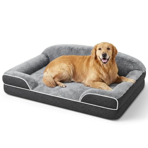 Orthopedic Dog Bed for Extra Large Dogs (Dark Grey / 45.0"L x 30.0"W x 7.5"Th)