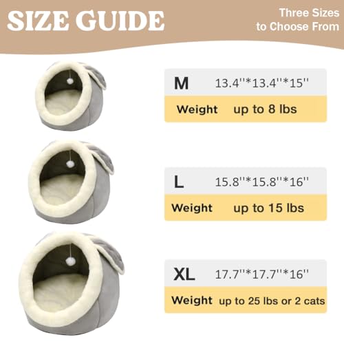 Cat Beds for Indoor Cats (Rabbite Gray / XL)