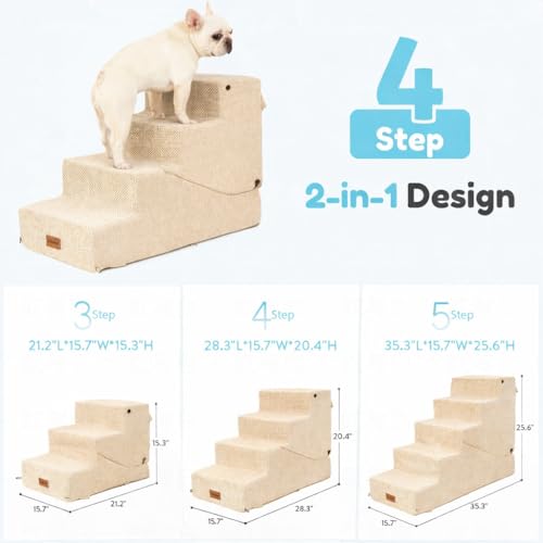 4 Step Dog Stair and Ramp for Small Dogs and Cats