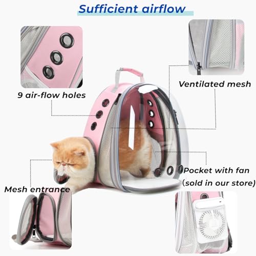 Cat Carrier Backpack (Front Expandable-Pink)