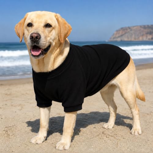 Ribbed Dog T Shirt Cotton Knitted Dog Sweaters for All Season Pet T (XL (for Medium Dog) / Black)