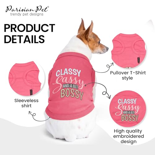 Dog Shirt 100% Cotton Classy Sassy and Bossy Shirts for Small Dogs (Small)