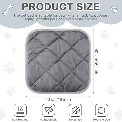 8 Pack Self Heating Cat Mat (Gray / 16 x 16 Inch)