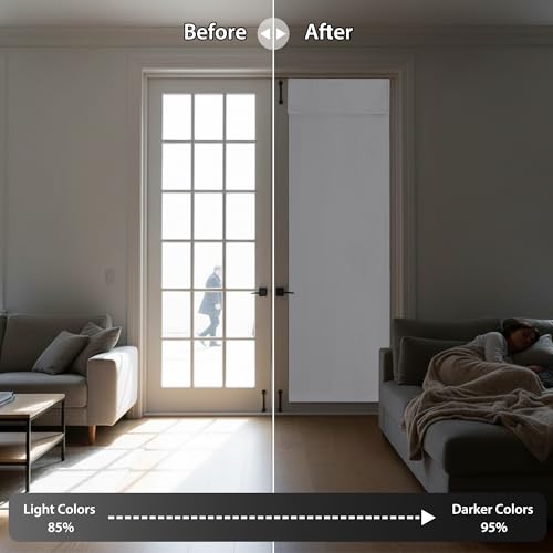 Adhesive Curtains 72 inches Long for Living Room Office (Pure White / 42"W x 72"L (Pack of 1))