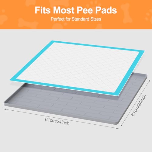 Pee Pad Tray Holder for Dogs (Light Gray / 24"L x 24"W)
