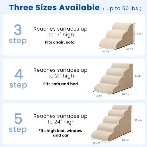 Dog Stairs for Small Dogs and Cats (Khaki)