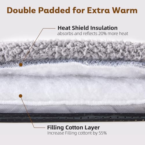 Self Warming Cat Bed Thermal Ultra Soft Cat Mat 29 x 19 in Extra Warm (Light Gray / 29 x 19 in)